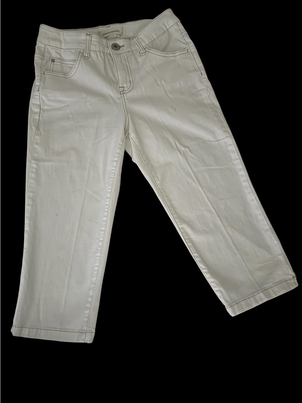 Jones New York White Cropped Straight Jeans